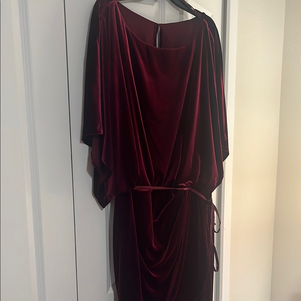 Elegant Burgundy Velvet Dress